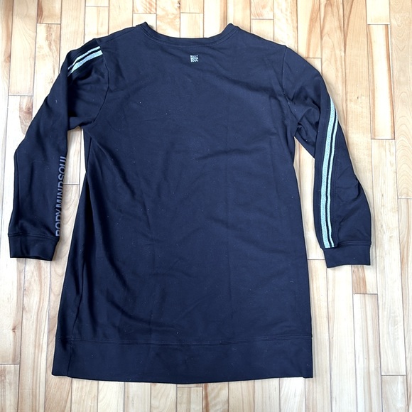 Black la vie en rose tunic-length sweatshirt with metallic stripes, size large - Picture 5 of 7